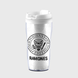 Термокружка-непроливайка Ramones glitch на светлом фоне