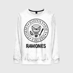 Женский свитшот 3D Ramones glitch на светлом фоне