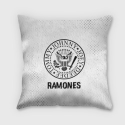 Подушка 3D Ramones glitch на светлом фоне