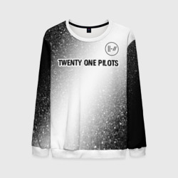 Мужской свитшот 3D Twenty One Pilots glitch на светлом фоне посередине