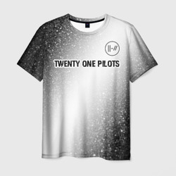 Мужская футболка 3D Twenty One Pilots glitch на светлом фоне посередине