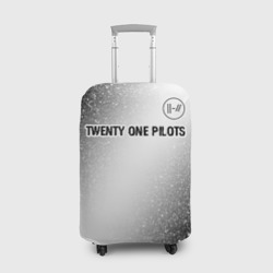 Чехол для чемодана 3D Twenty One Pilots glitch на светлом фоне посередине