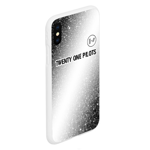 Чехол для iPhone XS Max матовый Twenty One Pilots glitch на светлом фоне посередине - фото 3