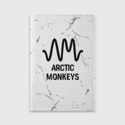 Обложка для паспорта матовая кожа Arctic Monkeys glitch на светлом фоне