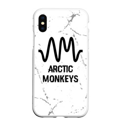 Чехол для iPhone XS Max матовый Arctic Monkeys glitch на светлом фоне