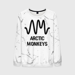 Мужской свитшот 3D Arctic Monkeys glitch на светлом фоне