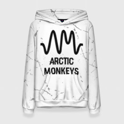 Женская толстовка 3D Arctic Monkeys glitch на светлом фоне