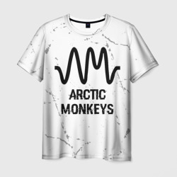 Мужская футболка 3D Arctic Monkeys glitch на светлом фоне