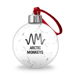 Ёлочный шар Arctic Monkeys glitch на светлом фоне