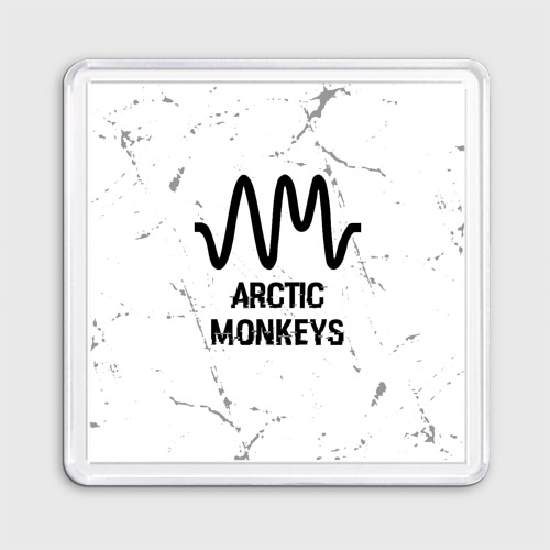 Магнит 55*55 Arctic Monkeys glitch на светлом фоне