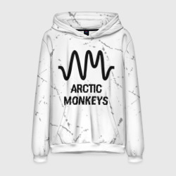 Мужская толстовка 3D Arctic Monkeys glitch на светлом фоне