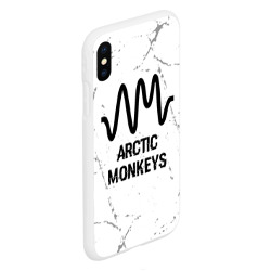 Чехол для iPhone XS Max матовый Arctic Monkeys glitch на светлом фоне - фото 2