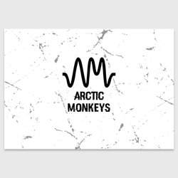 Поздравительная открытка Arctic Monkeys glitch на светлом фоне