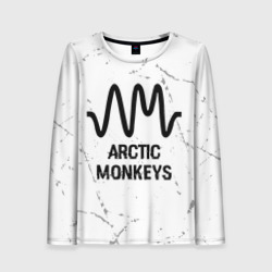 Женский лонгслив 3D Arctic Monkeys glitch на светлом фоне