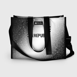 OneRepublic glitch на светлом фоне посередине – Сумка-шоппер 3D с принтом купить