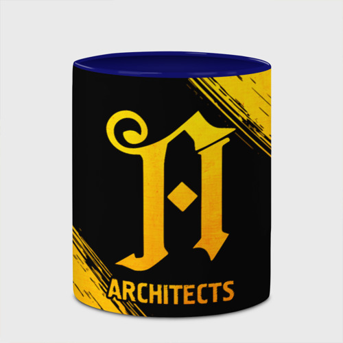 Кружка с полной запечаткой Architects - gold gradient, цвет белый + синий - фото 4