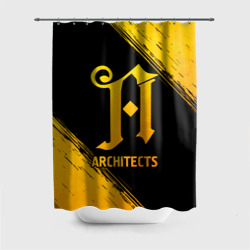 Штора 3D для ванной Architects - gold gradient