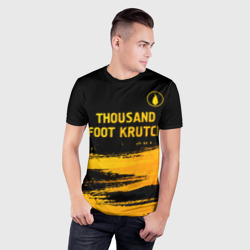 Мужская футболка 3D Slim Thousand Foot Krutch - gold gradient посередине - фото 2