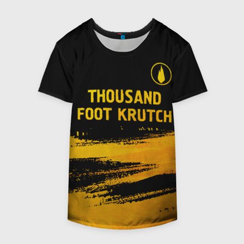 Накидка на куртку 3D Thousand Foot Krutch - gold gradient посередине, цвет 3D печать - фото 4