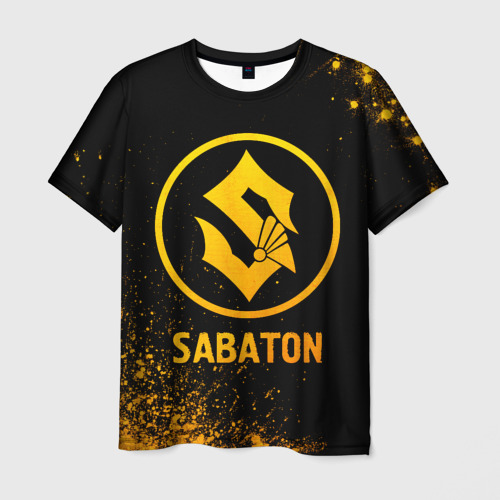 Мужская футболка с принтом Sabaton - gold gradient, вид спереди №1