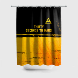 Штора 3D для ванной Thirty Seconds to Mars - gold gradient посередине