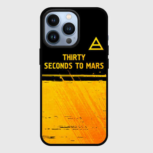 Чехол для iPhone 13 Pro Thirty Seconds to Mars - gold gradient посередине