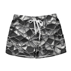 Чёрно-белая сетка – Женские шорты 3D с принтом купить