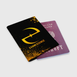 Обложка для паспорта матовая кожа Evanescence - gold gradient - фото 2