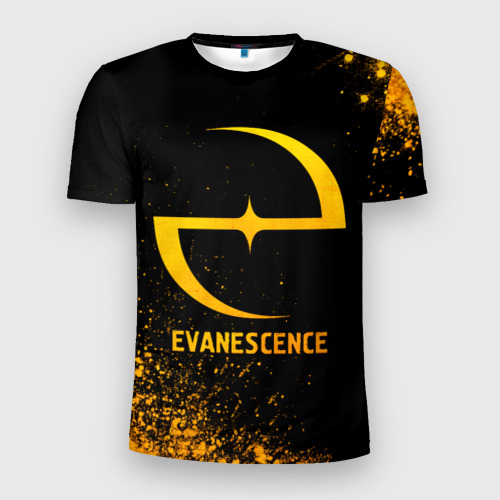 Мужская футболка 3D Slim Evanescence - gold gradient, цвет 3D печать