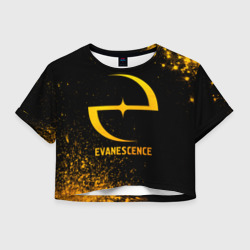 Женская футболка Crop-top 3D Evanescence - gold gradient