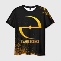 Мужская футболка 3D Evanescence - gold gradient