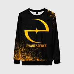 Женский свитшот 3D Evanescence - gold gradient