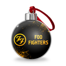 Ёлочный шар Foo Fighters - gold gradient по-горизонтали