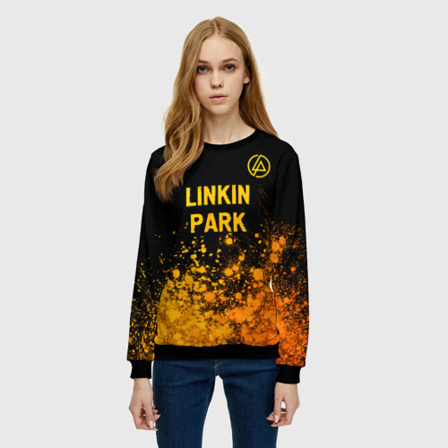 Женский свитшот 3D Linkin Park - gold gradient посередине, цвет 3D печать - фото 3