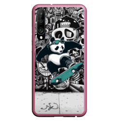 Скейтбордист панда на фоне граффити – Чехол для Honor P30 с принтом купить