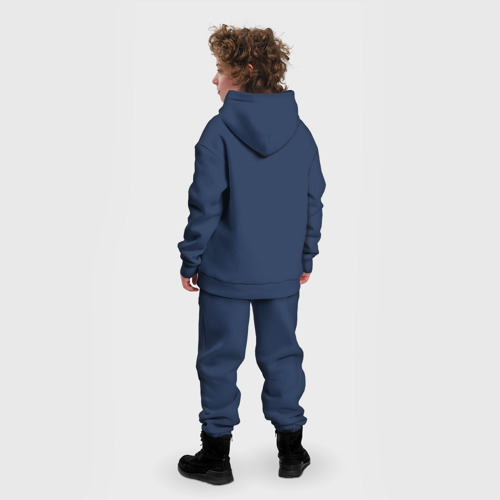 Детский костюм хлопок Oversize Капибара на буквах, цвет темно-синий - фото 4