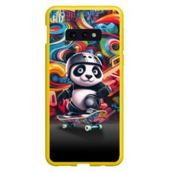 Панда - крутой скейтбордист на фоне граффити – Чехол для Samsung S10E с принтом купить