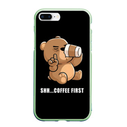 Чехол для iPhone 7Plus/8 Plus матовый Coffee first bear