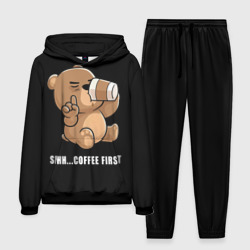 Мужской костюм с толстовкой 3D Coffee first bear