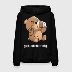 Женская толстовка 3D Coffee first bear