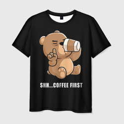 Мужская футболка 3D Coffee first bear