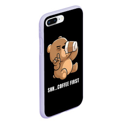Чехол для iPhone 7Plus/8 Plus матовый Coffee first bear - фото 2