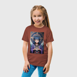 Детская футболка хлопок Аниме девушка шаманка с котом - фото 2