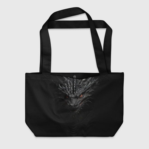 Пляжная сумка 3D Черный дракон-демон