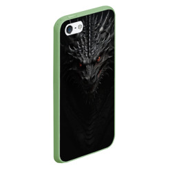 Чехол для iPhone 5/5S матовый Черный дракон-демон - фото 2