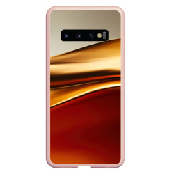 Бежевые и золотистые волны – Чехол для Samsung Galaxy S10 с принтом купить