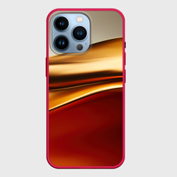 Бежевые и золотистые волны – Чехол для iPhone 14 Pro с принтом купить
