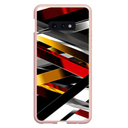 Металлические красные и белые полосы – Чехол для Samsung S10E с принтом купить
