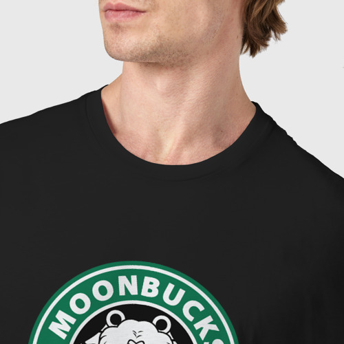 Мужская футболка хлопок с принтом Лунное кофе, фото #4