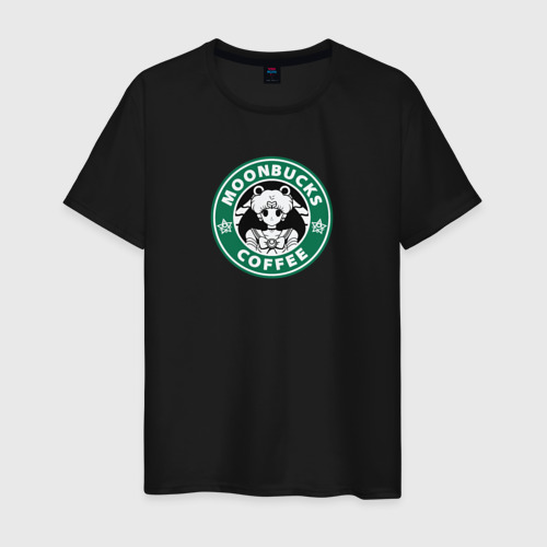Мужская футболка хлопок с принтом Лунное кофе, вид спереди #2